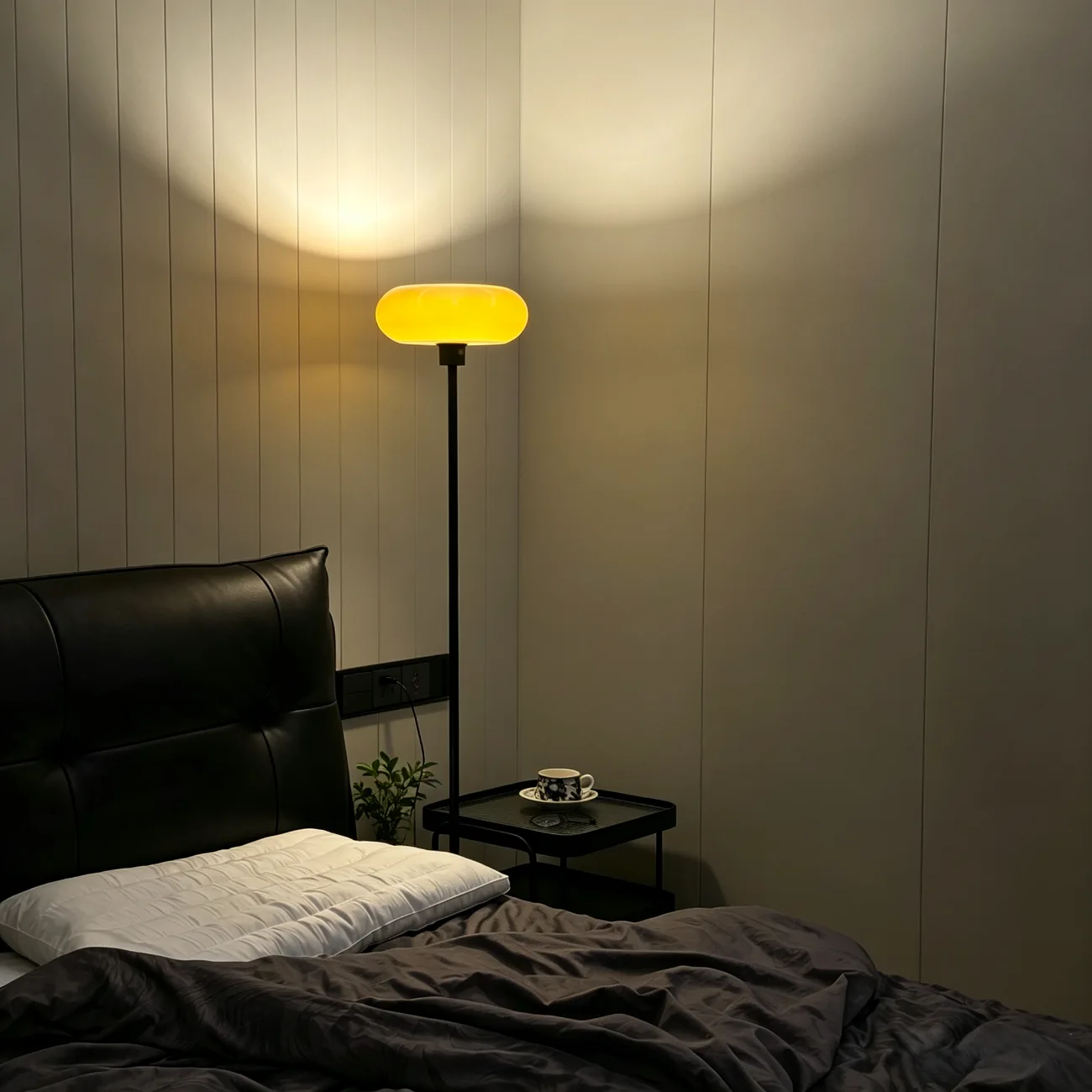 Modern Dimmable LED Floor Lamp with Glass Shade Image - 4 | homeyfad