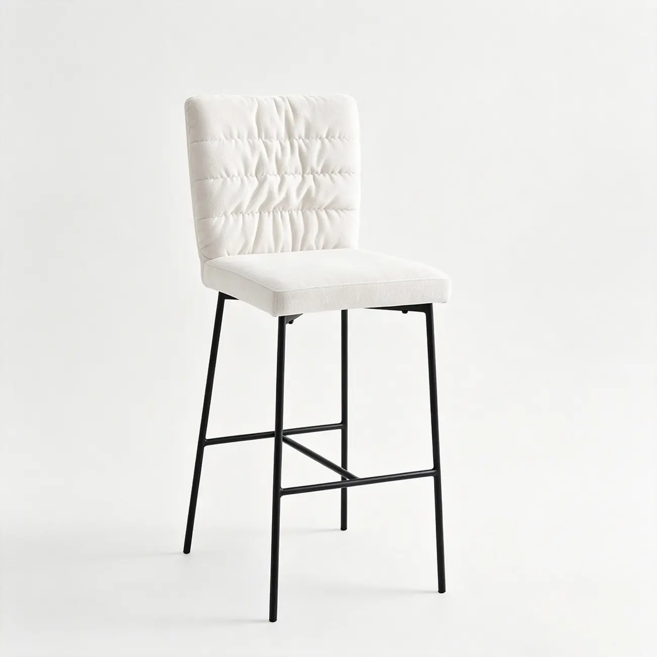 Glam Chenille Fabric Upholstered Mid Back 29.5"H Bar Stools For Kitchen Image - 13 | homeyfad