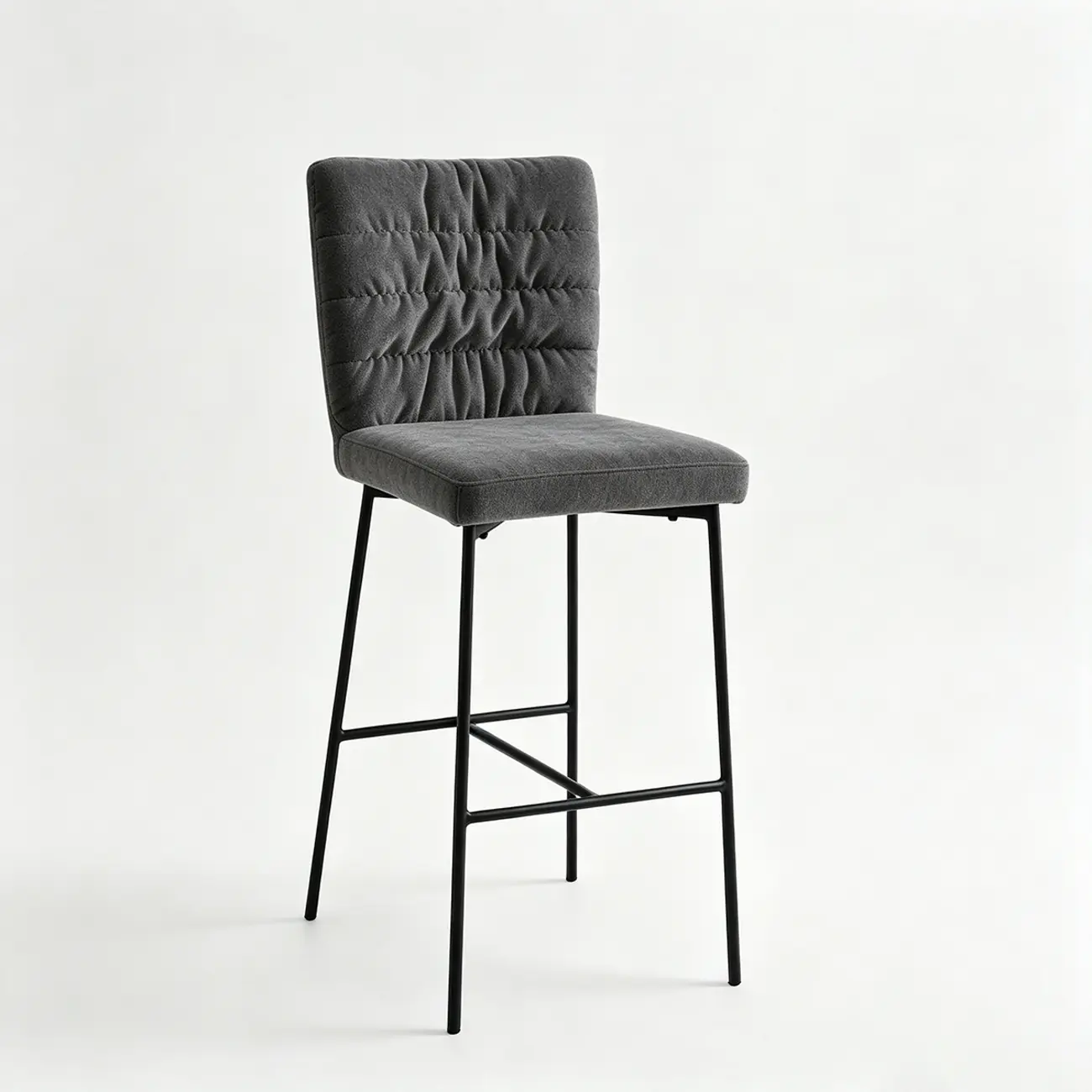 Glam Chenille Fabric Upholstered Mid Back 29.5"H Bar Stools For Kitchen Image - 14 | homeyfad