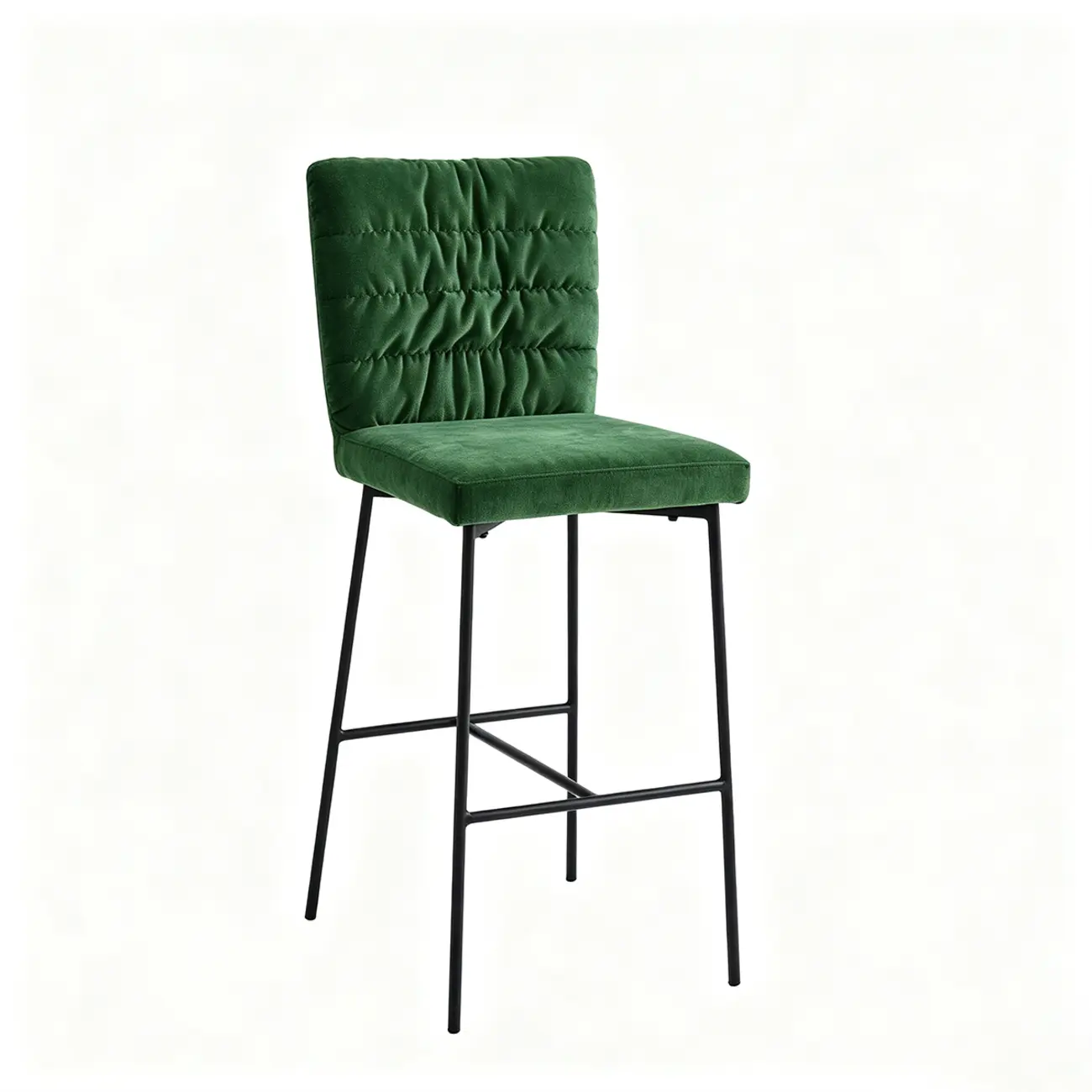 Glam Chenille Fabric Upholstered Mid Back 29.5"H Bar Stools For Kitchen Image - 15 | homeyfad
