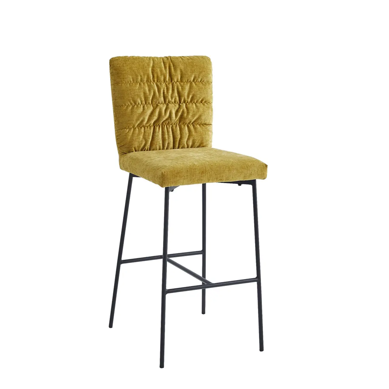 Glam Chenille Fabric Upholstered Mid Back 29.5"H Bar Stools For Kitchen Image - 16 | homeyfad