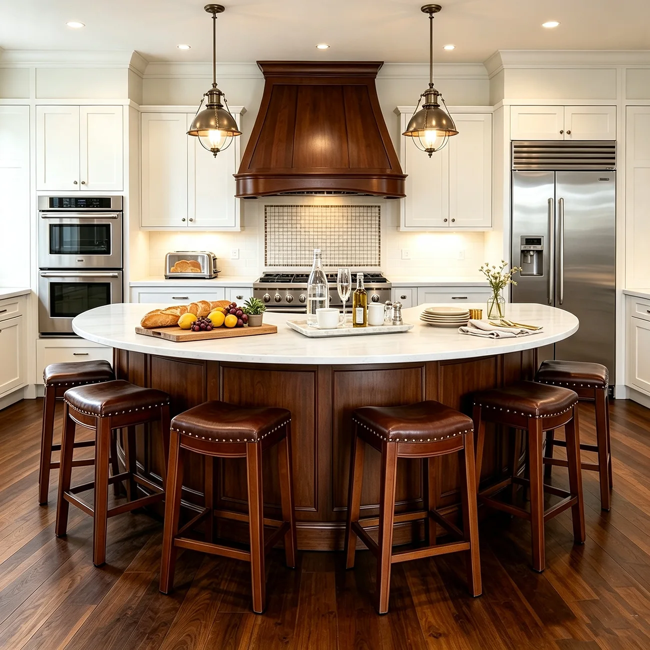 Traditional Saddle Genuine Leather Counter Height Stools Image - 3 | homeyfad