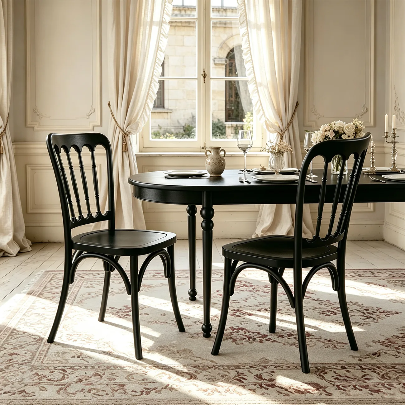 Vintage Bentwood Solid Wood Dining Chairs Set of 2 Image - 15 | homeyfad