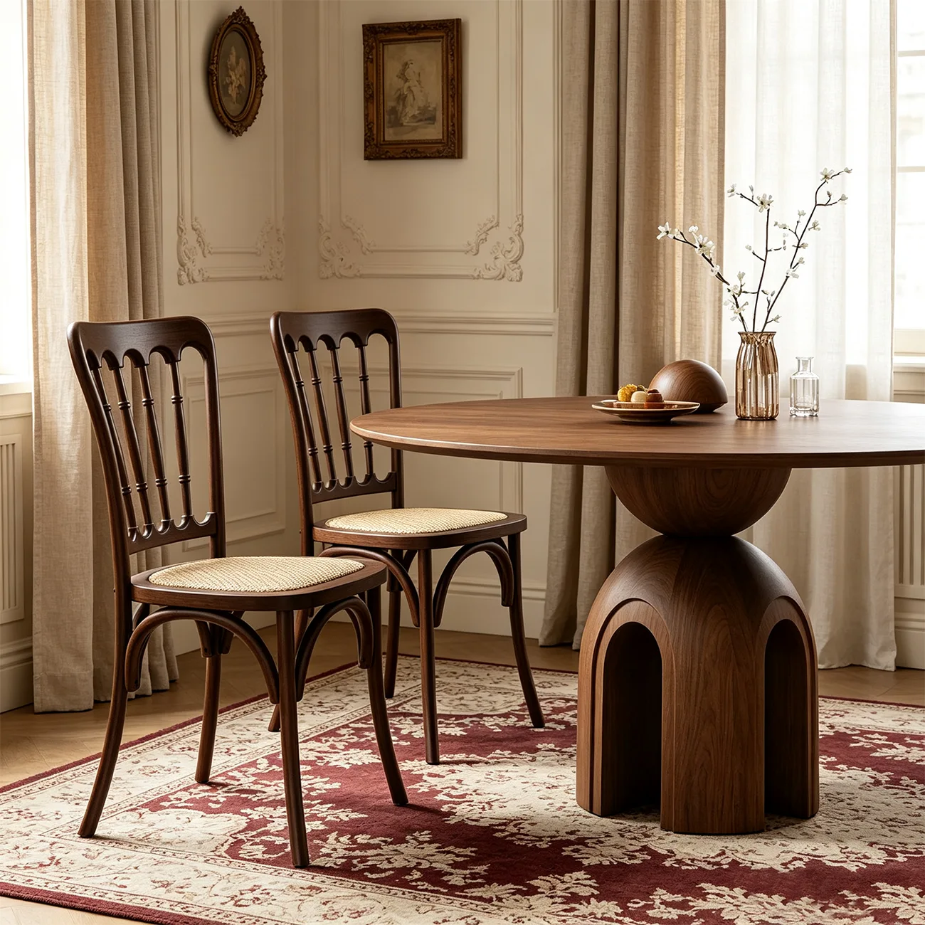 Vintage Bentwood Solid Wood Dining Chairs Set of 2 Image - 2 | homeyfad