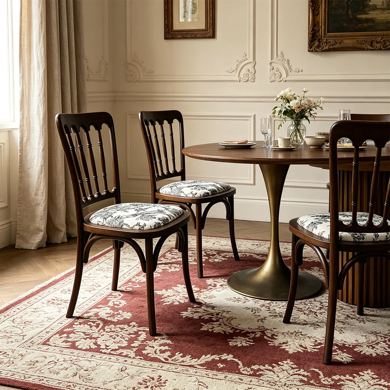 Vintage Bentwood Solid Wood Dining Chairs Set of 2 Image - 4 | homeyfad