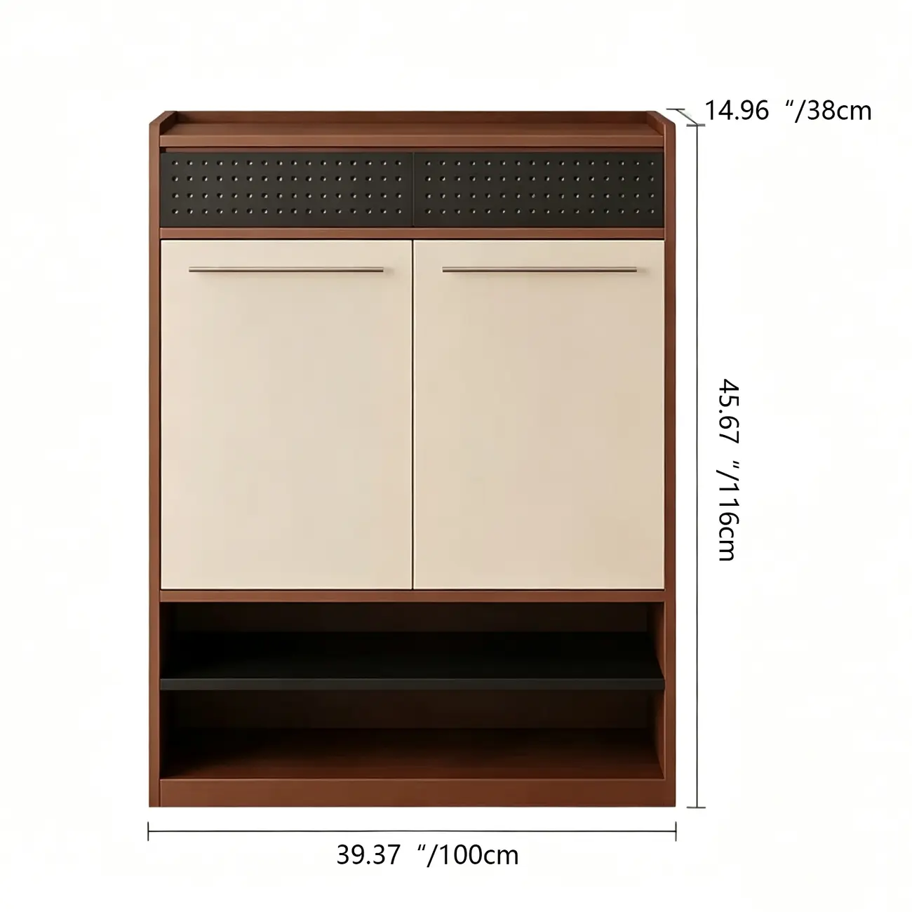 Modern Wooden Entryway Shoe Storage Cabinet With Magnetic Back Panel Image - 21 | homeyfad