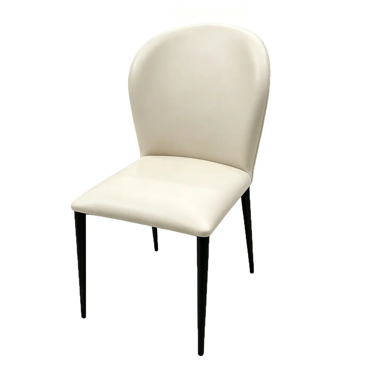 Modern Faux Leather Upholstered Curved Back Dining Chairs Set of 2 Image - 12 | homeyfad