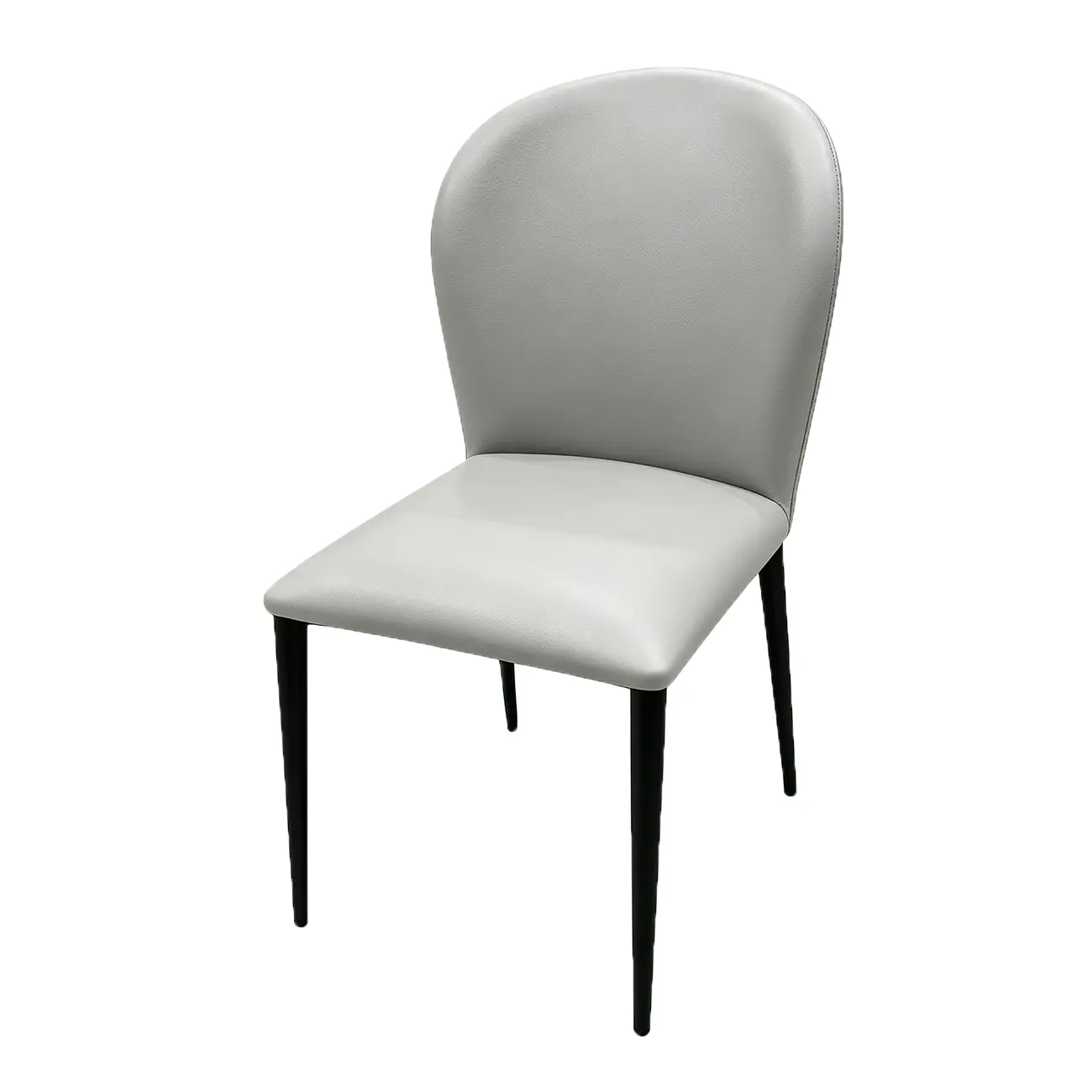 Modern Faux Leather Upholstered Curved Back Dining Chairs Set of 2 Image - 13 | homeyfad
