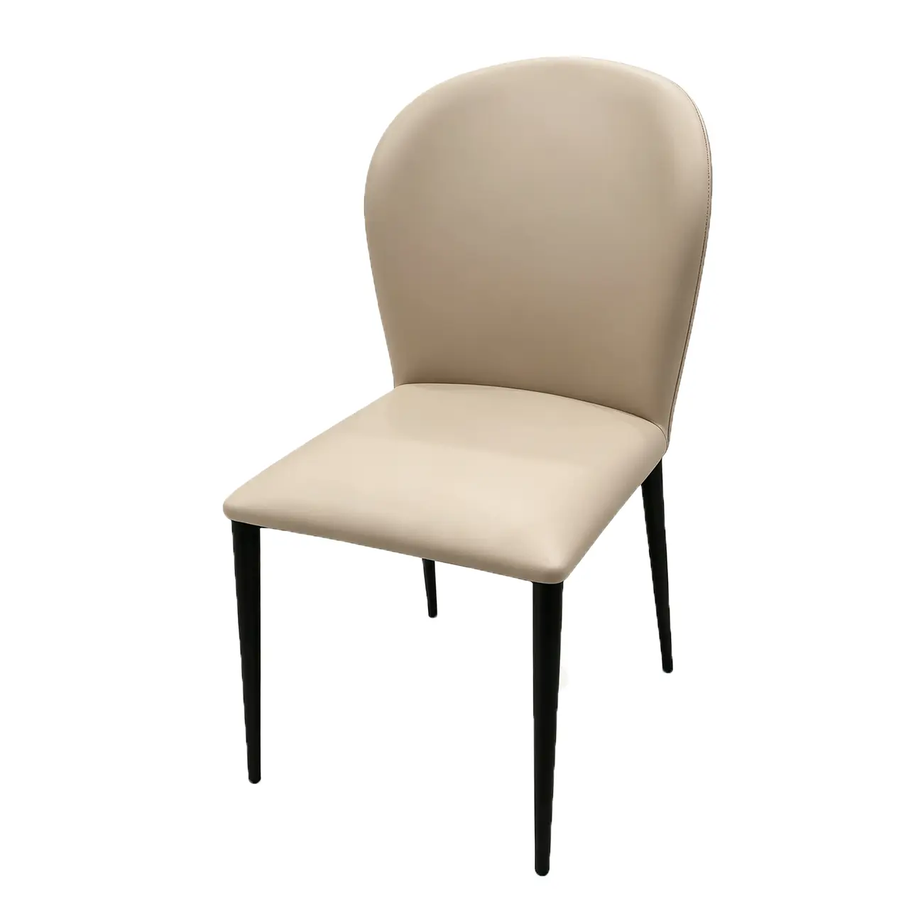 Modern Faux Leather Upholstered Curved Back Dining Chairs Set of 2 Image - 14 | homeyfad