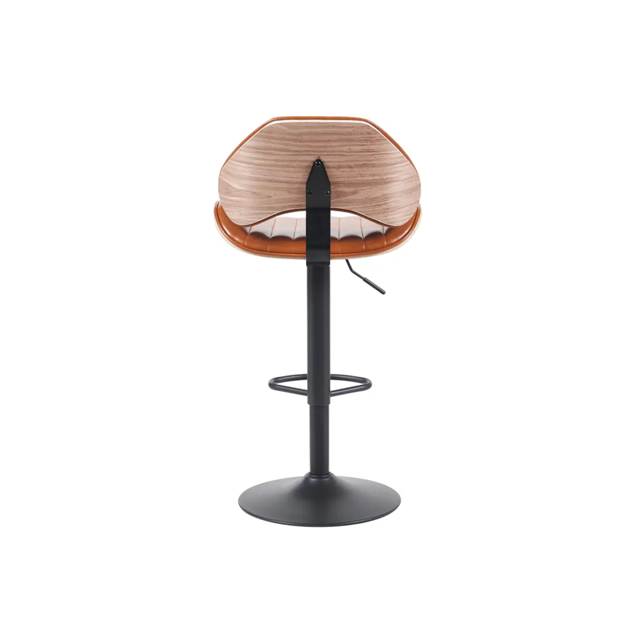 Modern Adjustable Faux Leather Swivel Bar Stools Set of 2 for Kitchen Island Image - 15 | homeyfad