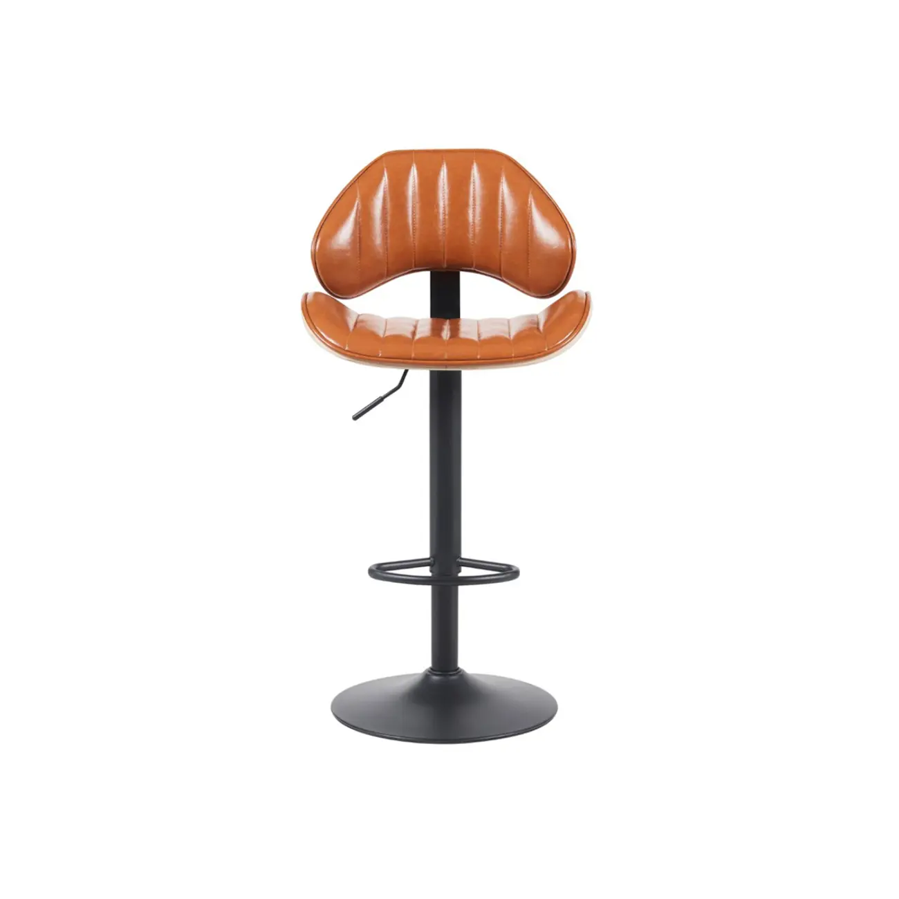 Modern Adjustable Faux Leather Swivel Bar Stools Set of 2 for Kitchen Island Image - 12 | homeyfad