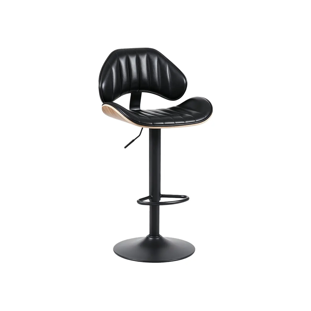 Modern Adjustable Faux Leather Swivel Bar Stools Set of 2 for Kitchen Island Image - 18 | homeyfad