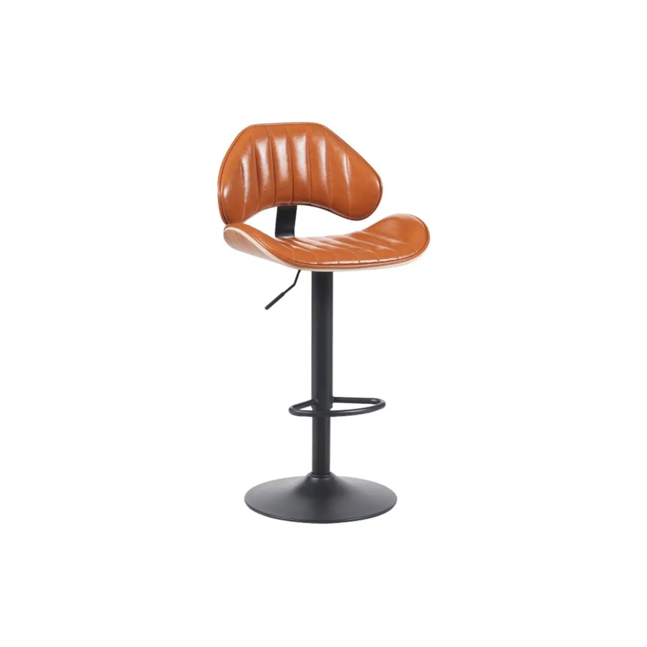 Modern Adjustable Faux Leather Swivel Bar Stools Set of 2 for Kitchen Island Image - 13 | homeyfad