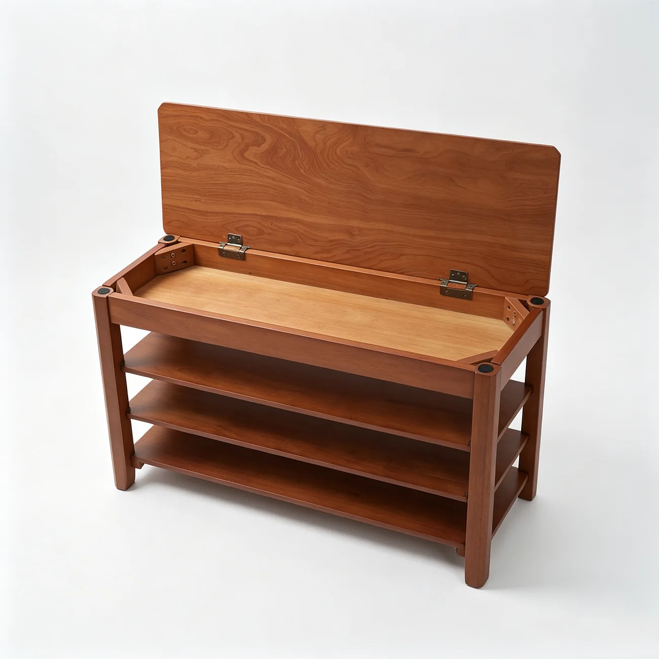 Mid-Century Modern Solid Wood Multi-Tier Shoe Rack for Entryway Image - 11 | homeyfad