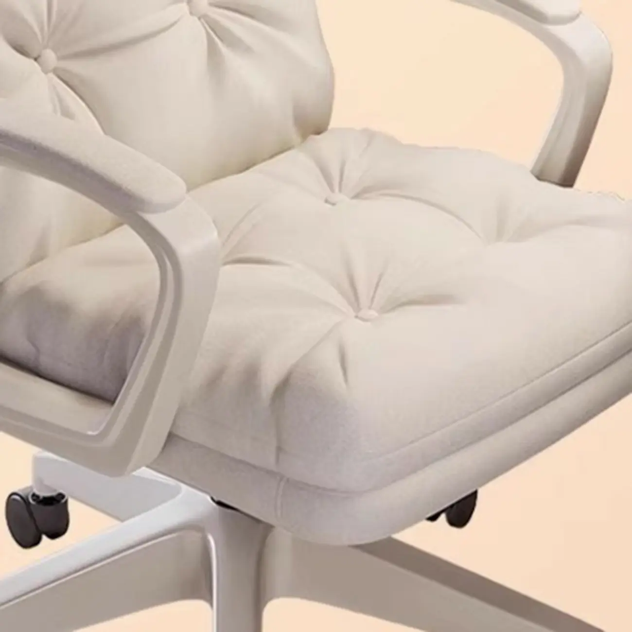 Modern White Fabric Ergonomic Adjustable Office Chair Image - 8 | homeyfad