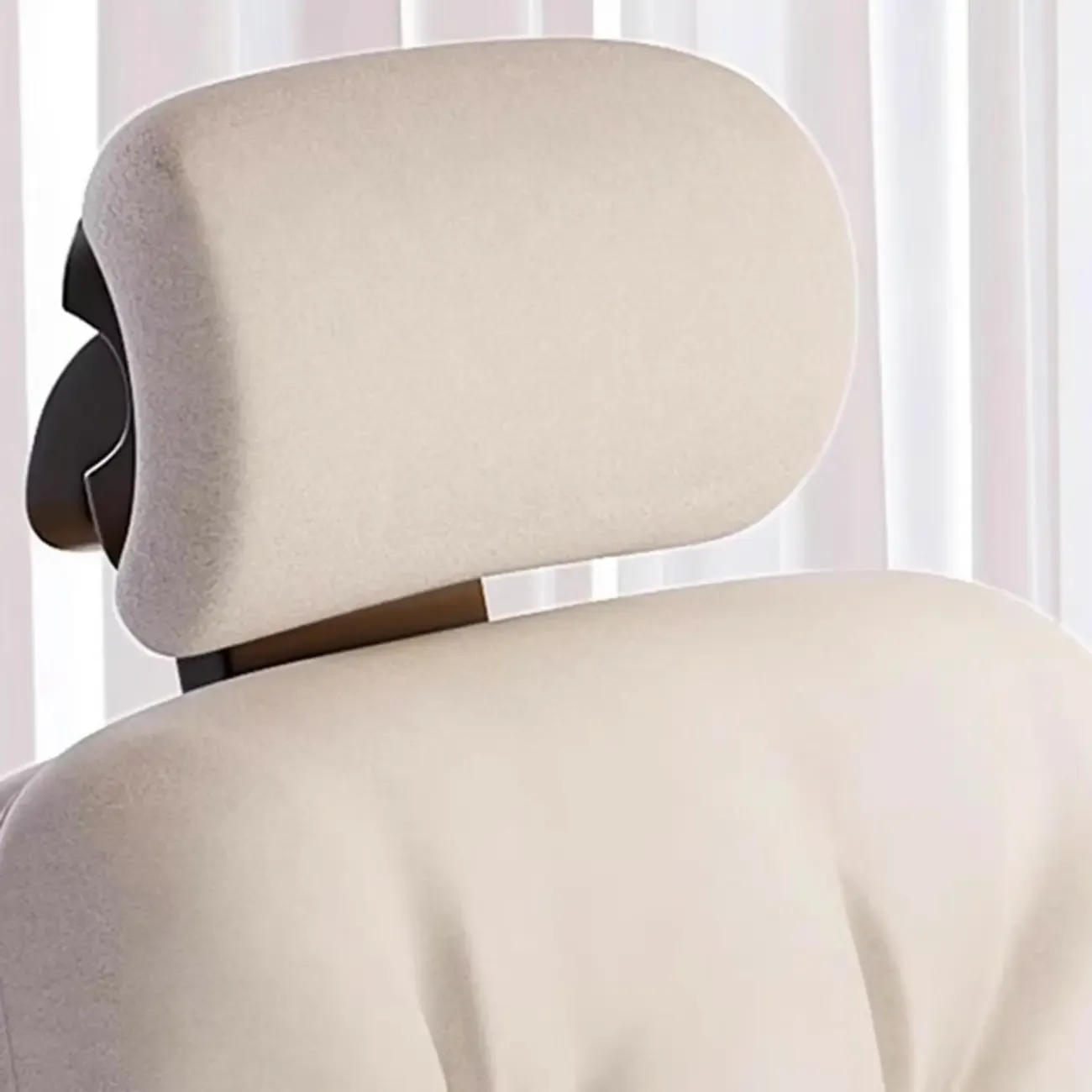 Modern White Fabric Ergonomic Adjustable Office Chair Image - 10