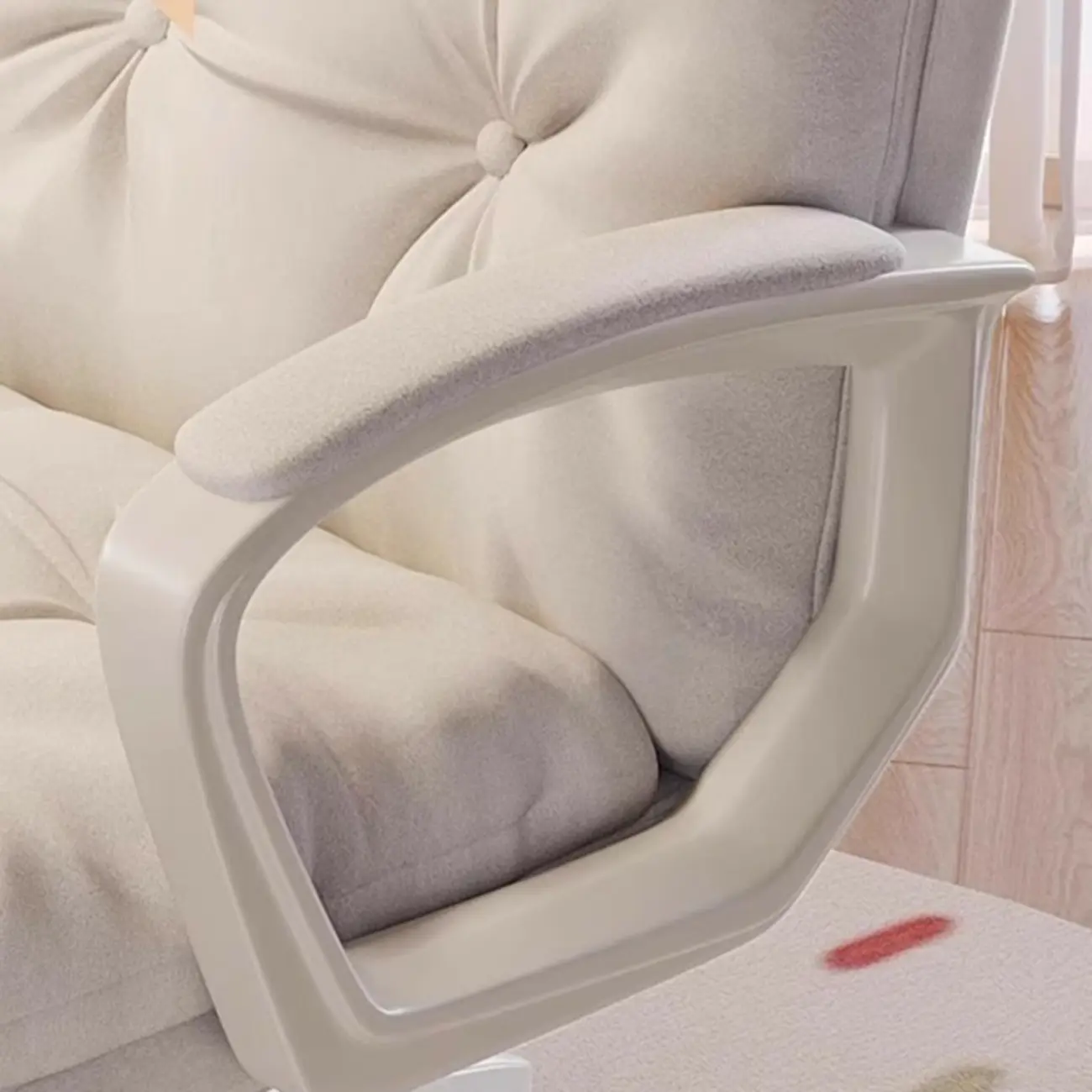 Modern White Fabric Ergonomic Adjustable Office Chair Image - 11 | homeyfad
