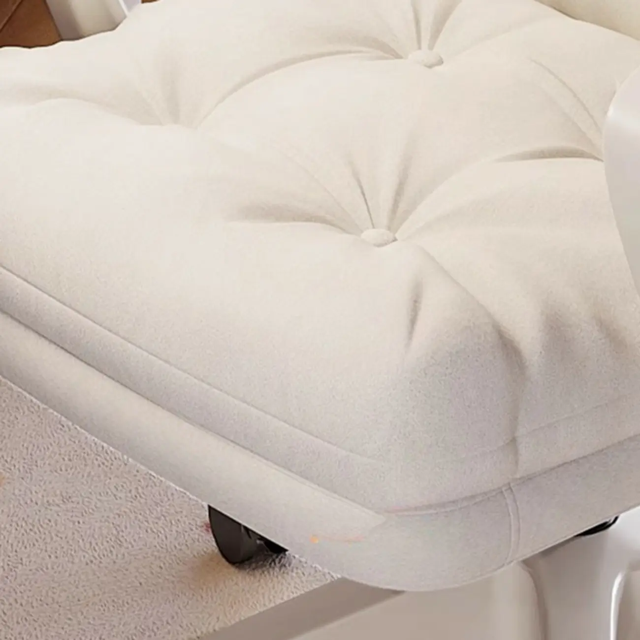 Modern White Fabric Ergonomic Adjustable Office Chair Image - 12 | homeyfad