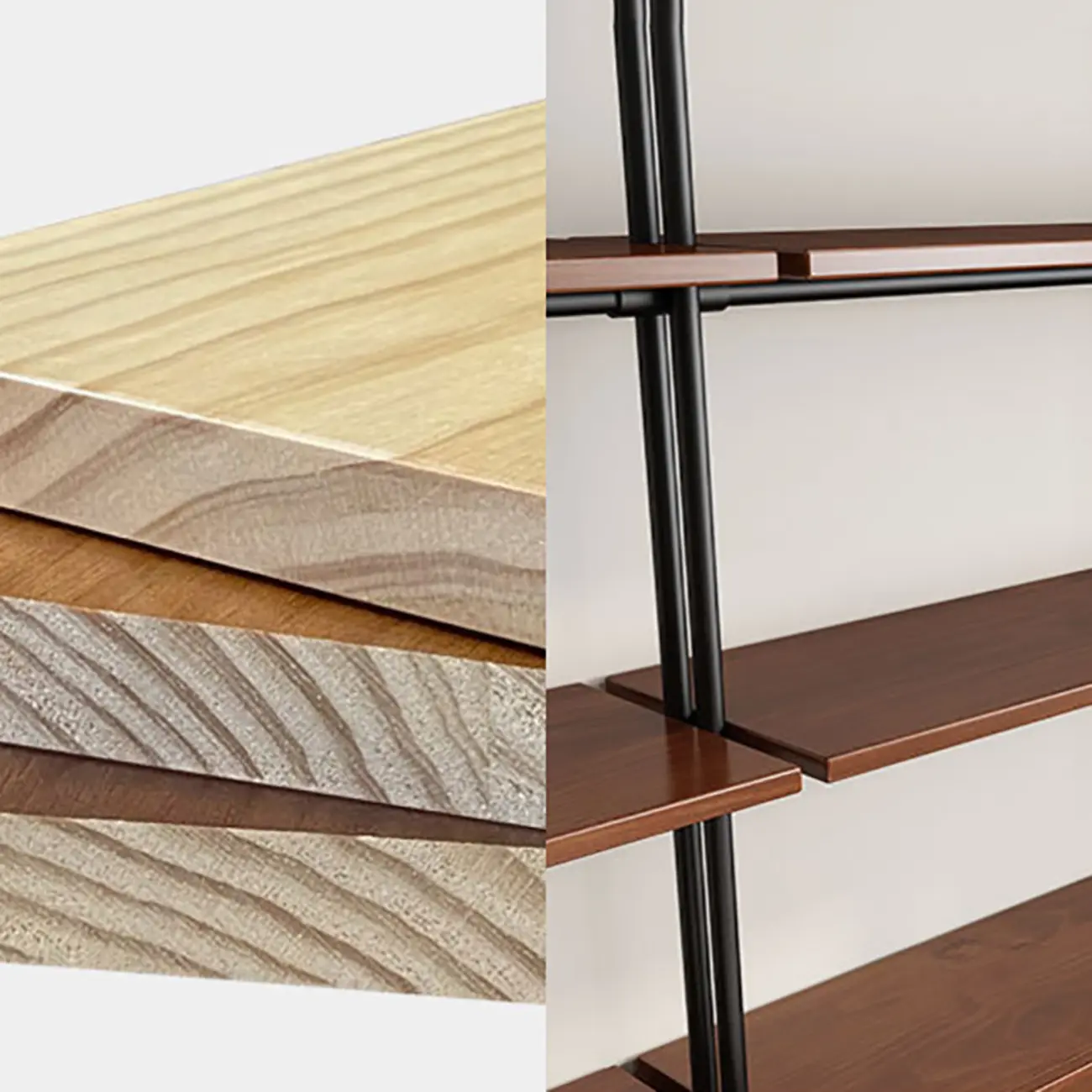 Tall Brown Open Back Metal Frame Etagere Bookcase Image - 12 | homeyfad