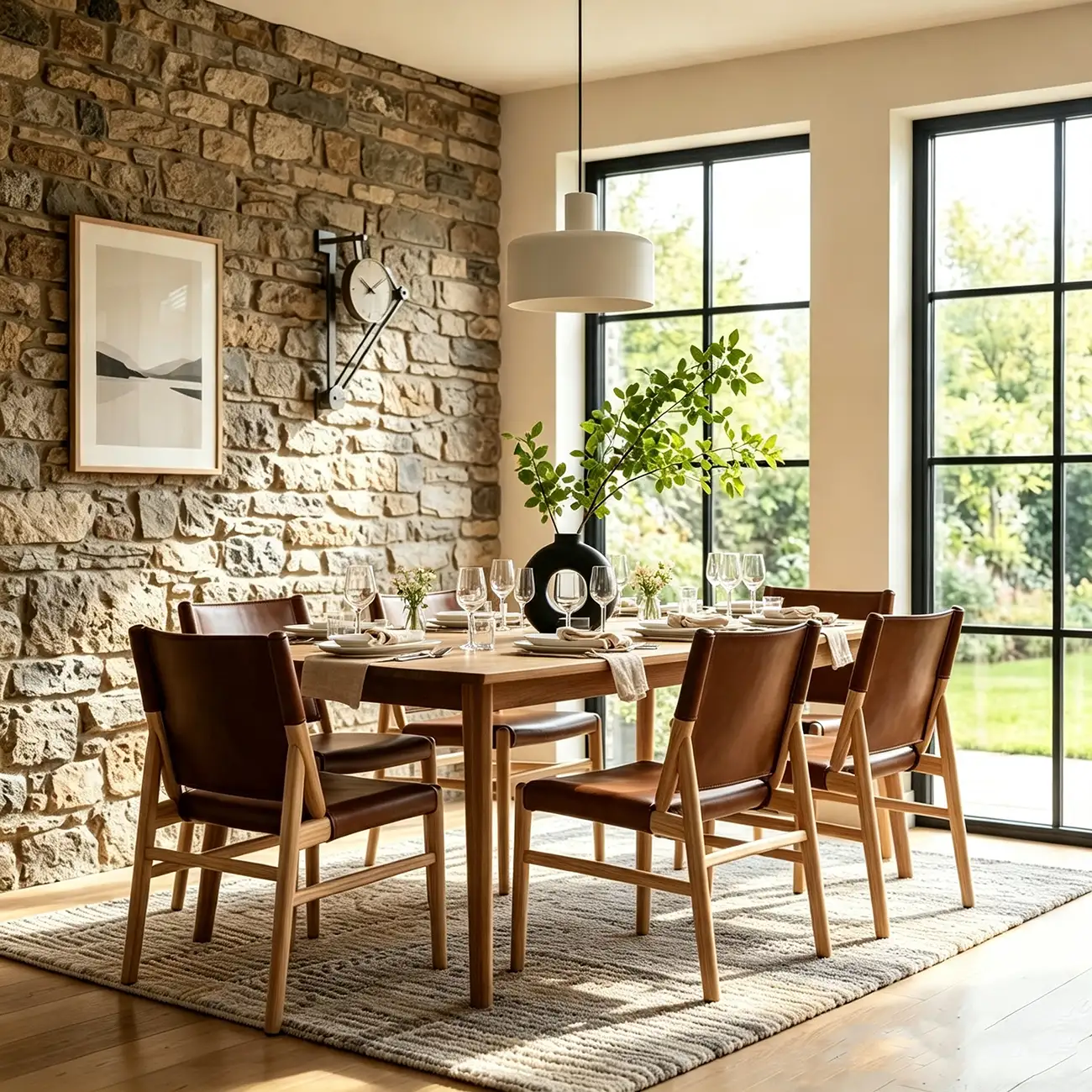 Scandinavian Saddle-style Faux Leather Solid Wood Dining Chairs Set Of 2 Image - 9 | homeyfad