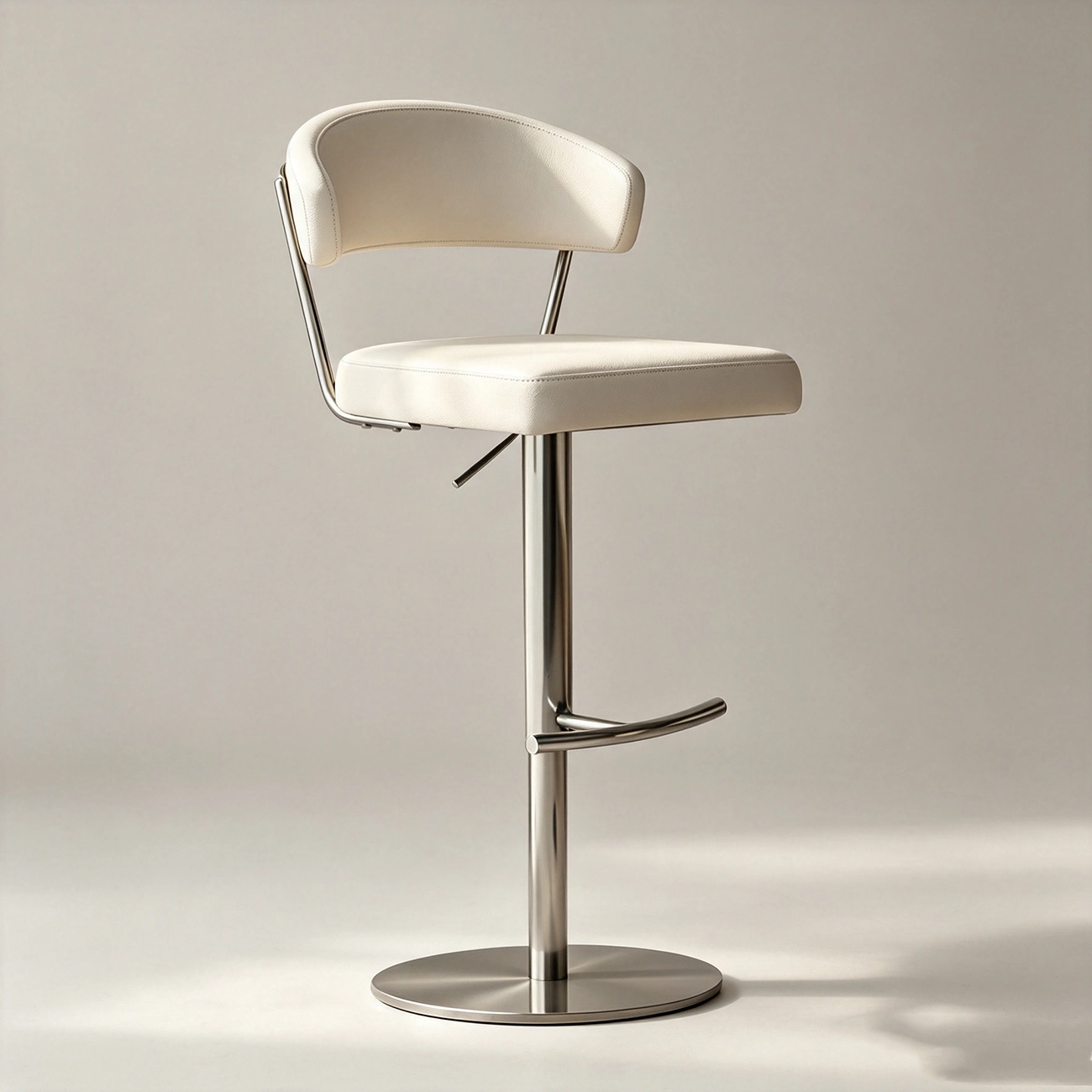 Modern Upholstered Leather Swivel Bar Stools with Adjustable Height Image - 16 | homeyfad