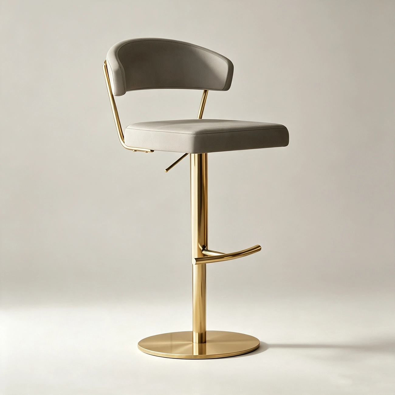 Modern Upholstered Leather Swivel Bar Stools with Adjustable Height Image - 17 | homeyfad