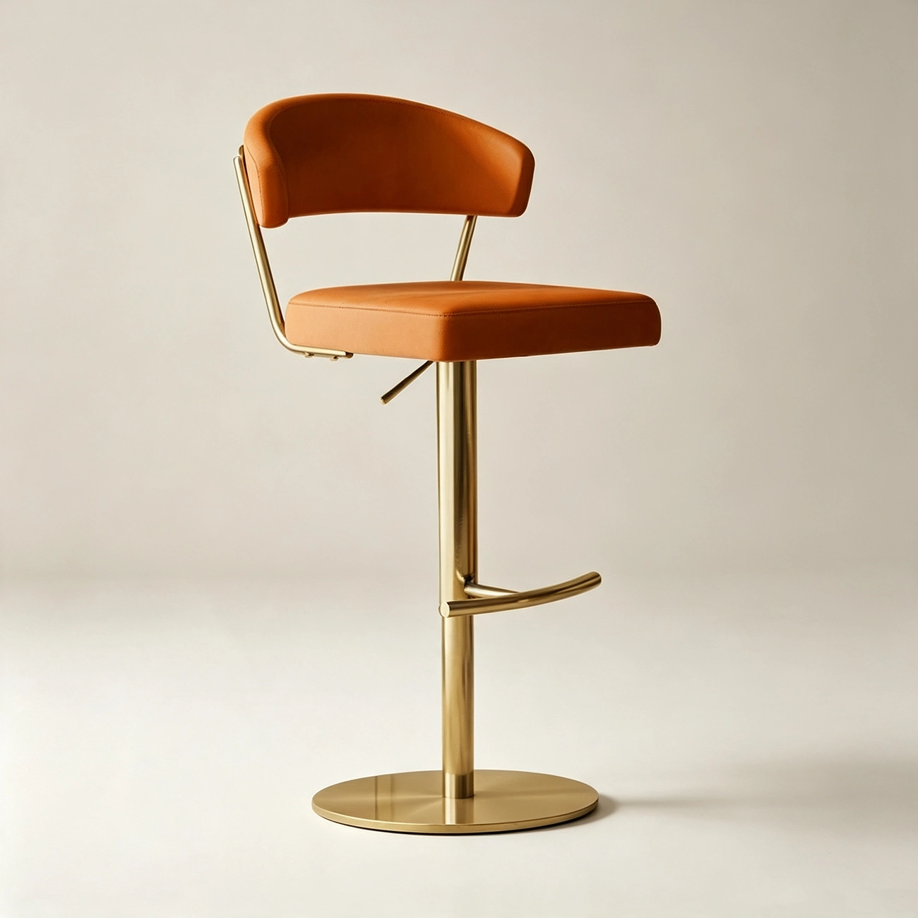 Modern Upholstered Leather Swivel Bar Stools with Adjustable Height Image - 18 | homeyfad
