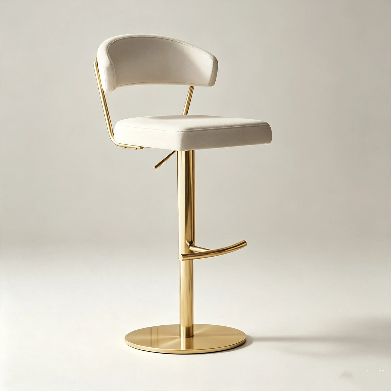 Modern Upholstered Leather Swivel Bar Stools with Adjustable Height Image - 19 | homeyfad