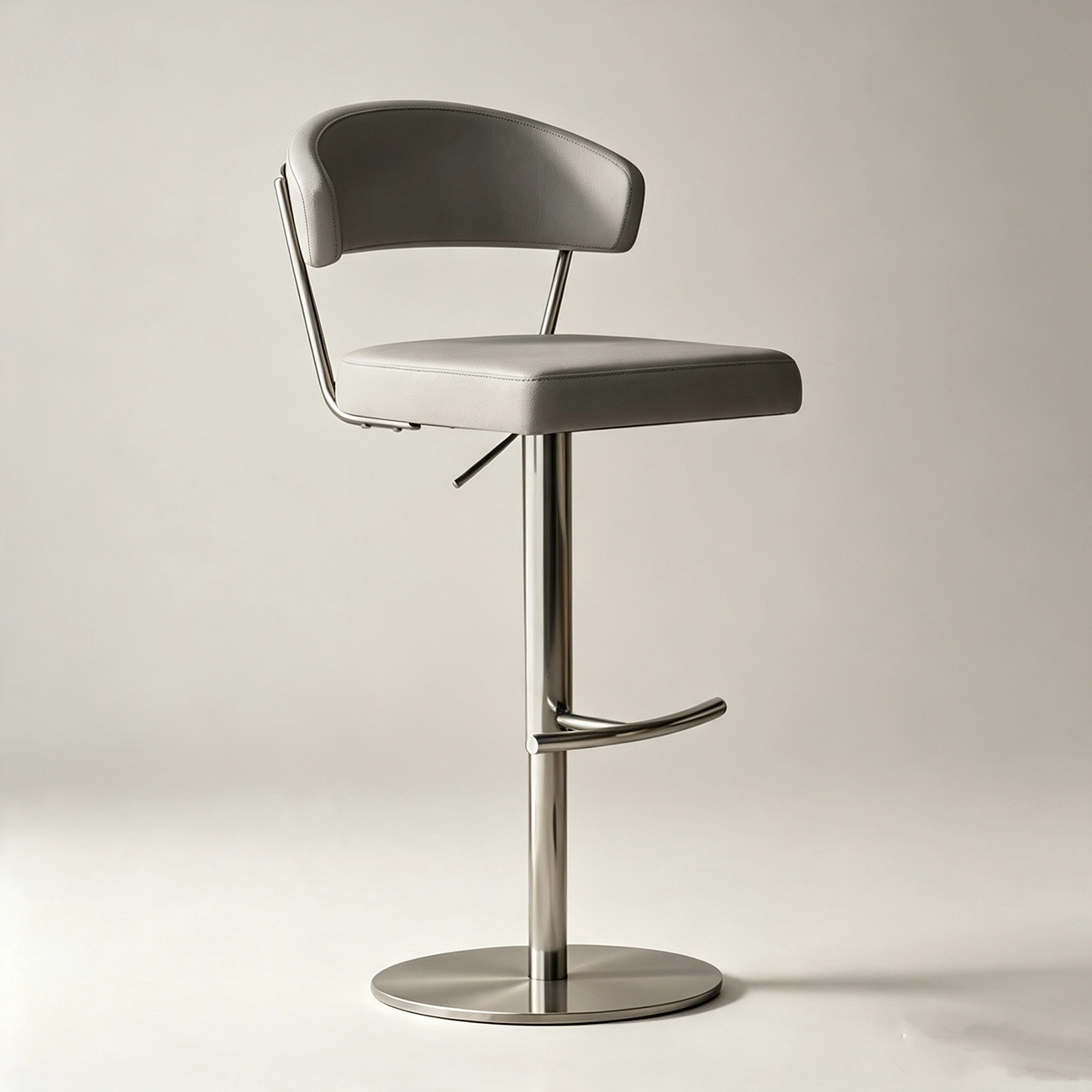 Modern Upholstered Leather Swivel Bar Stools with Adjustable Height Image - 20 | homeyfad