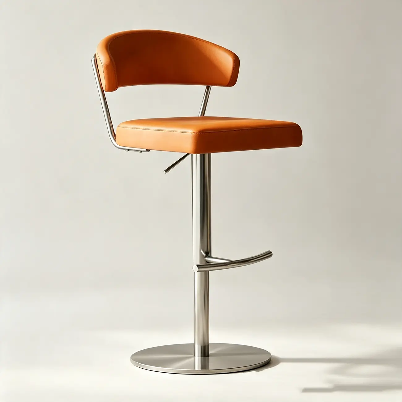 Modern Upholstered Leather Swivel Bar Stools with Adjustable Height Image - 15 | homeyfad