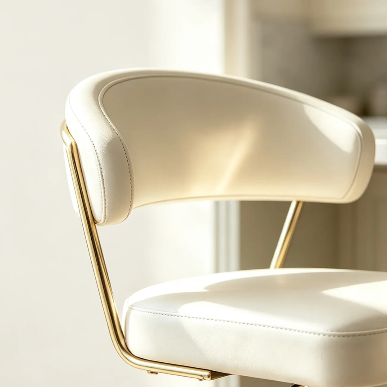 Modern Upholstered Leather Swivel Bar Stools with Adjustable Height Image - 12 | homeyfad