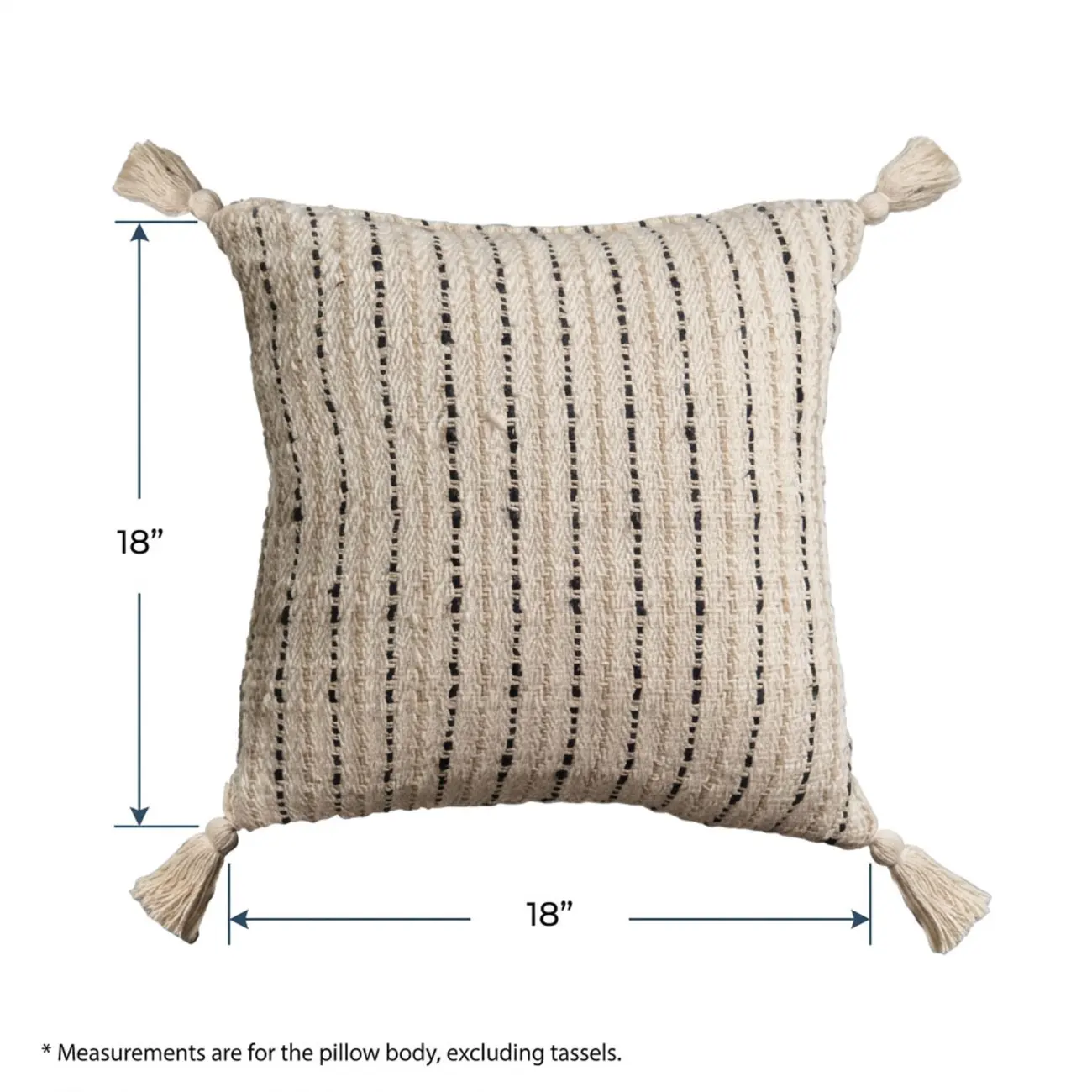 Boho Woven Tassels Cotton 18" Throw Pillow With Insert #size | homeyfad