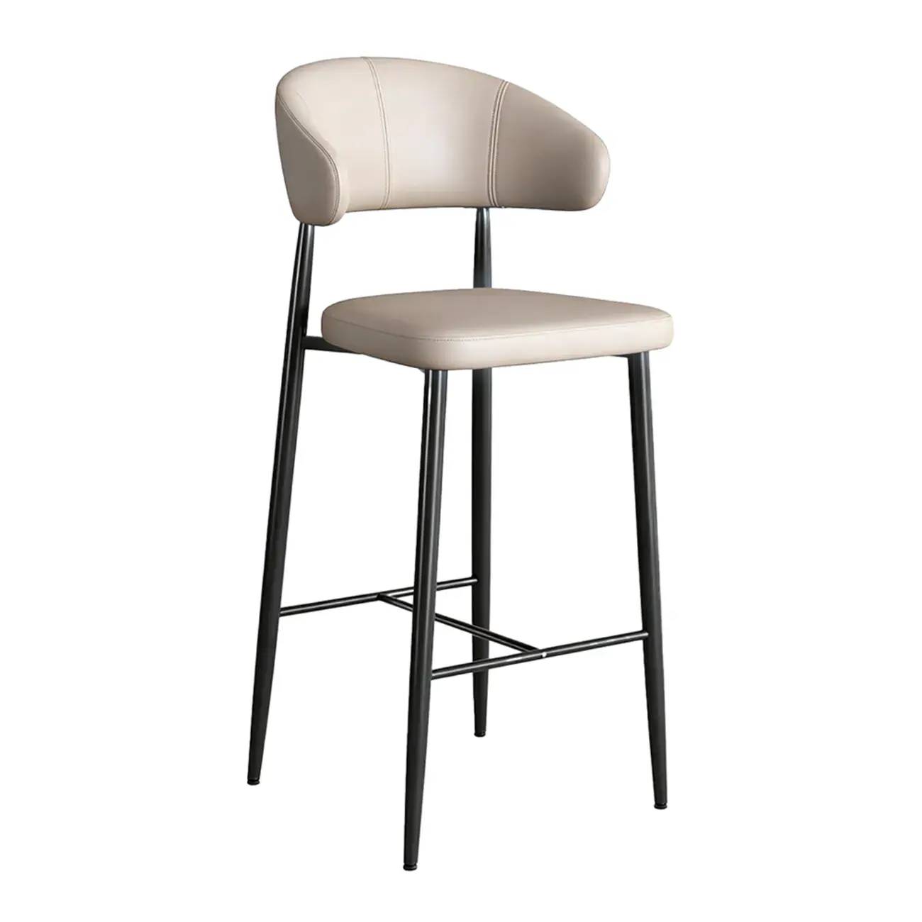 Modern Faux Leather Counter Height Bar Stool with Curved Back Image - 22 | homeyfad