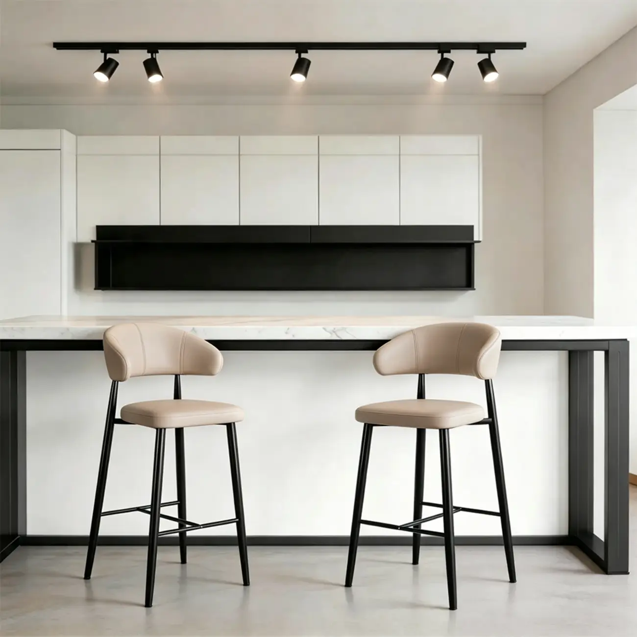 Modern Faux Leather Counter Height Bar Stool with Curved Back Image - 15 | homeyfad