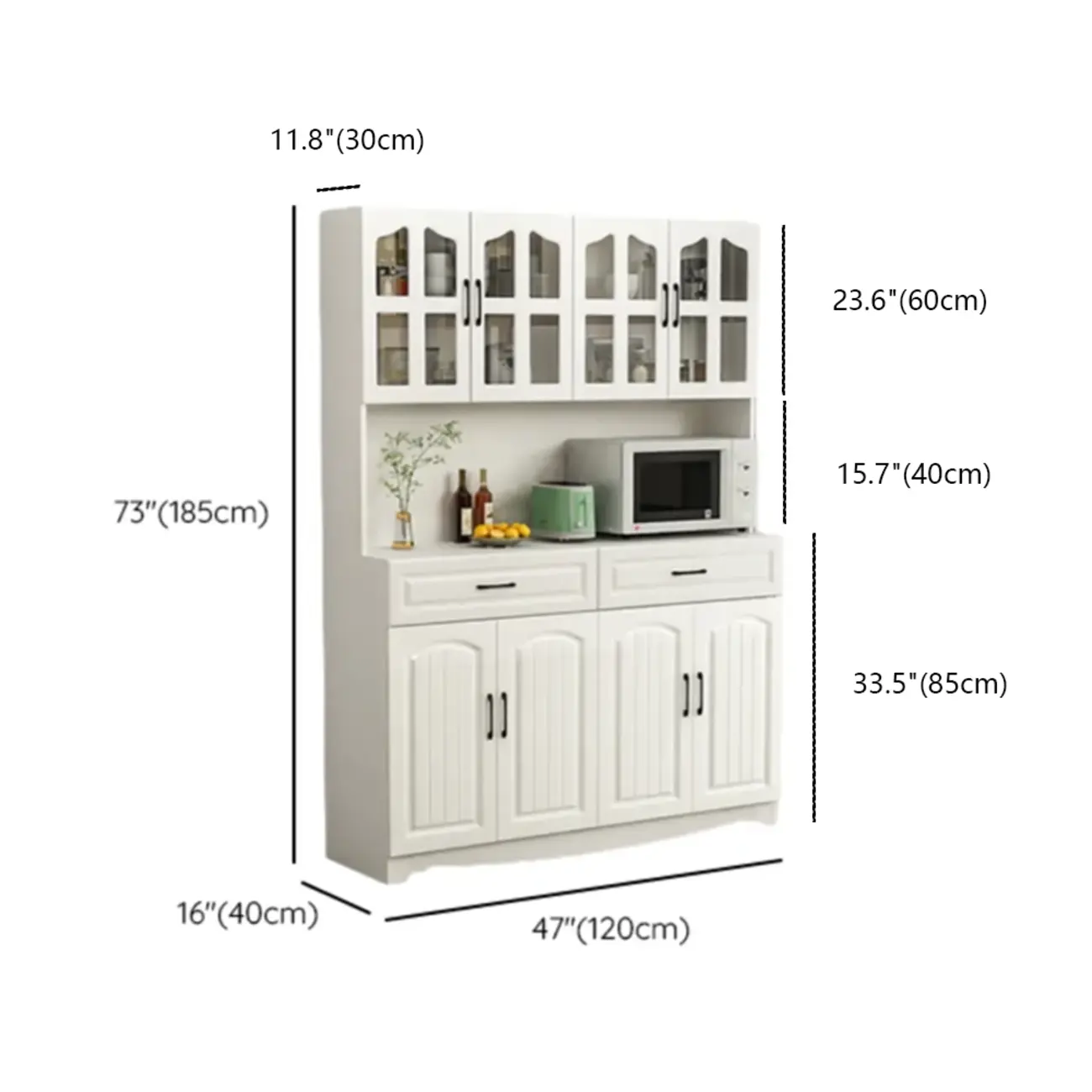 Kitchen Wooden Multi-Storage Sideboard with Microwave Stand Image - 22 | homeyfad