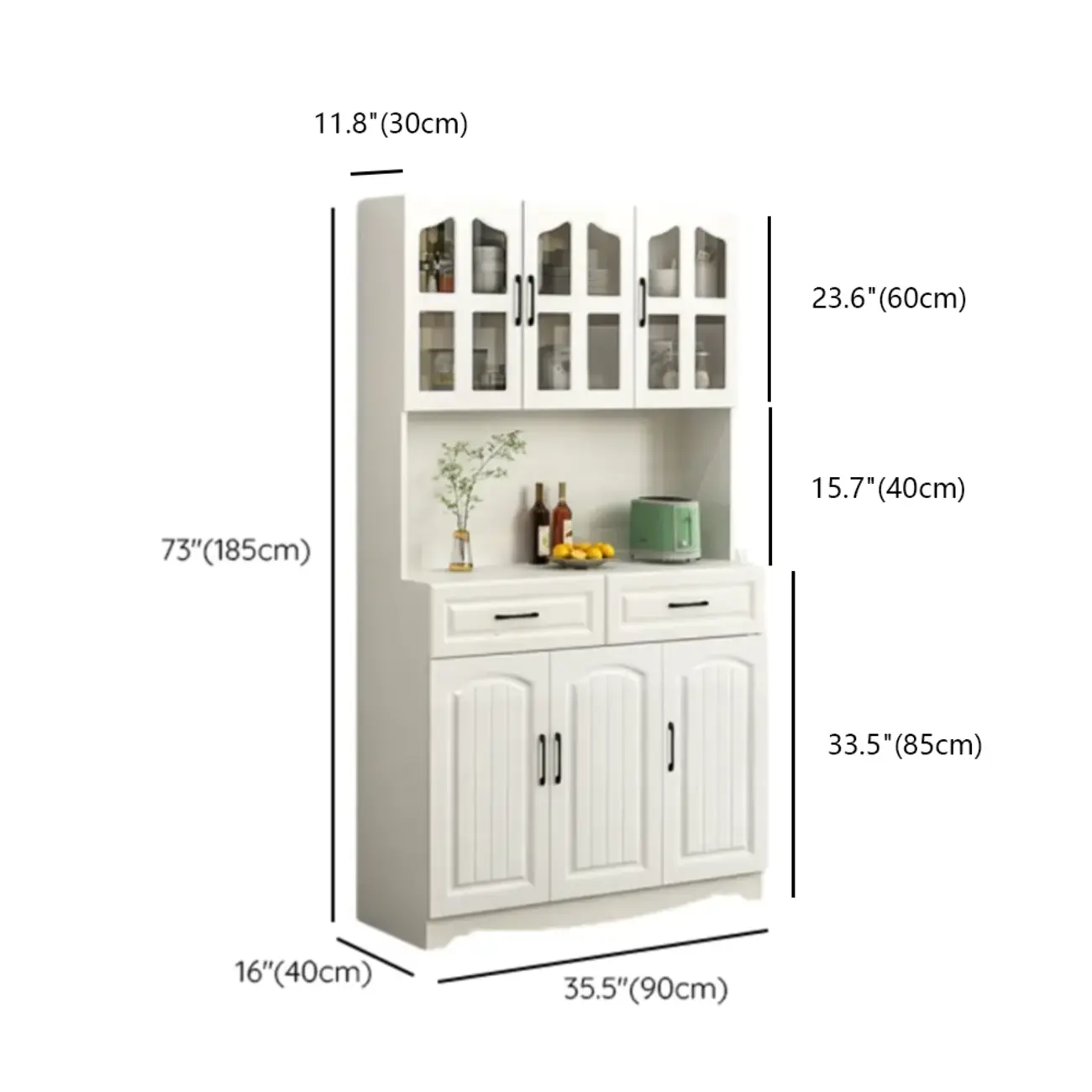 Kitchen Wooden Multi-Storage Sideboard with Microwave Stand Image - 21 | homeyfad