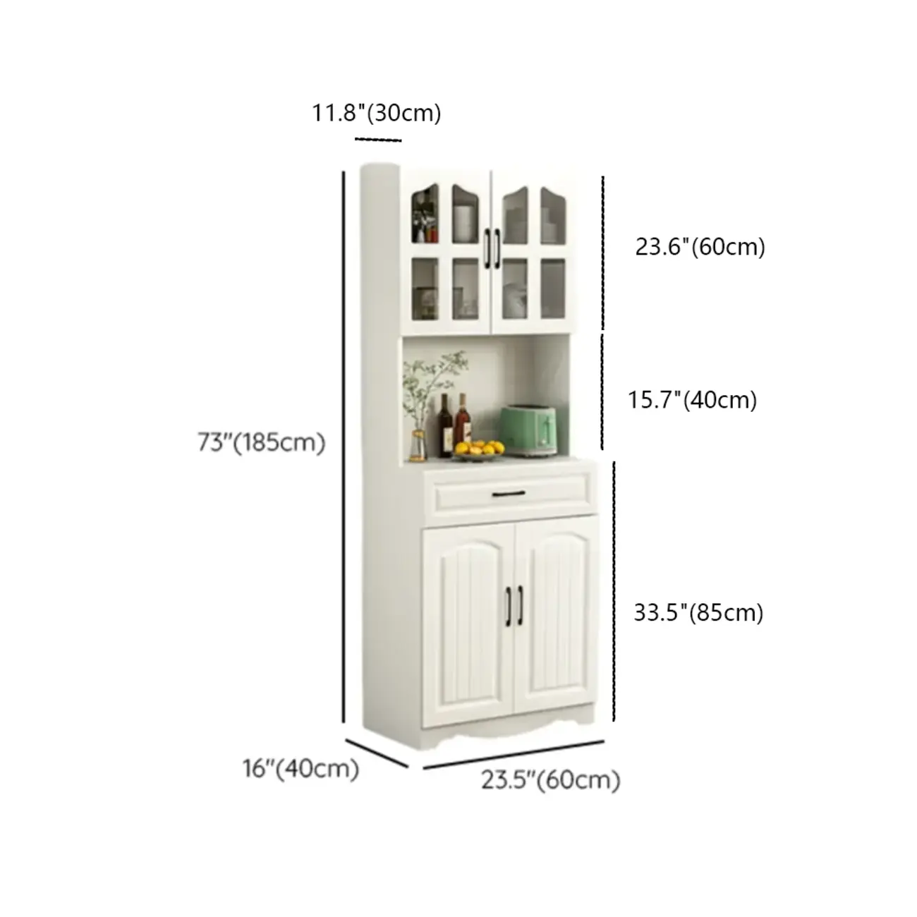Kitchen Wooden Multi-Storage Sideboard with Microwave Stand #size | homeyfad