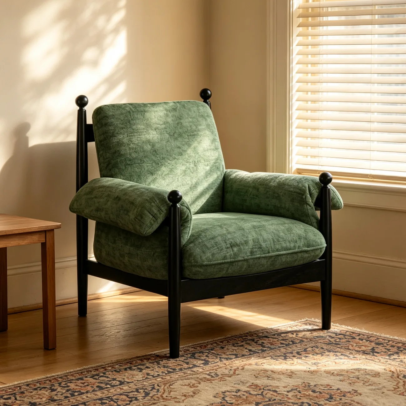 Vintage Striped Upholstered Accent Chair with Removable Cover Image - 11 | homeyfad