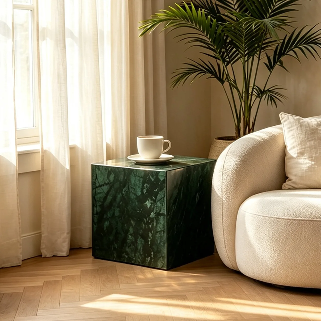 Modern Minimalist Marble Cube End Table Image - 7 | homeyfad