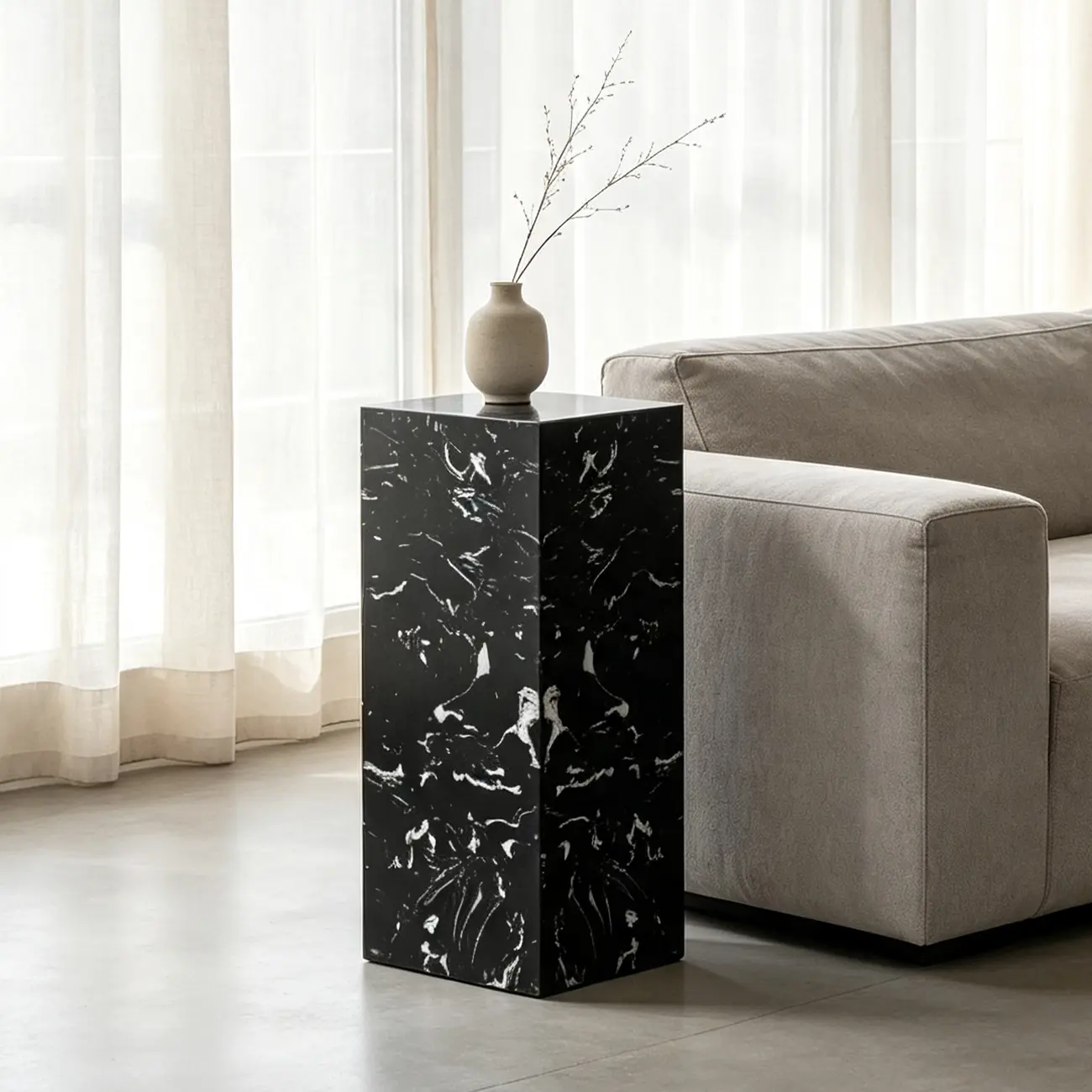 Modern Minimalist Marble Cube End Table Image - 1 | homeyfad