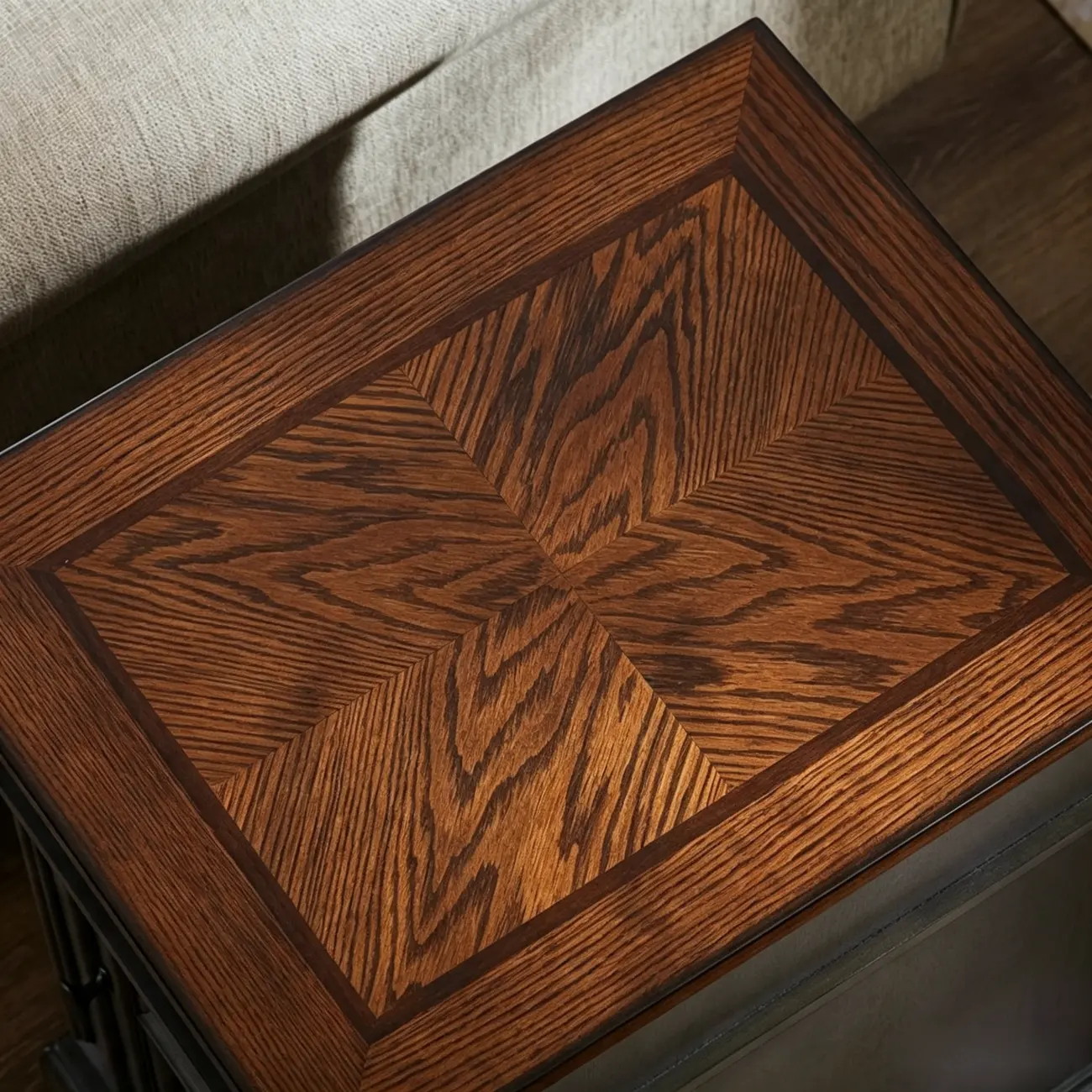 Brown Solid Wood End Table with Storage for Living Room Image - 7 | homeyfad