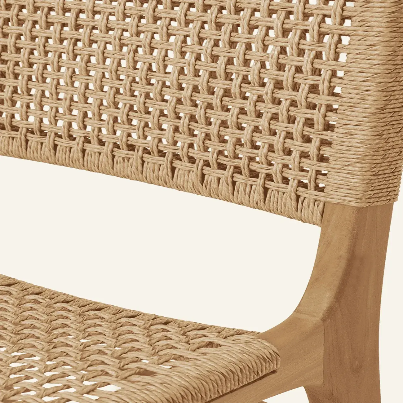 Scandinavian Solid Wood Counter Stool Woven Cord Backrest Image - 10 | homeyfad