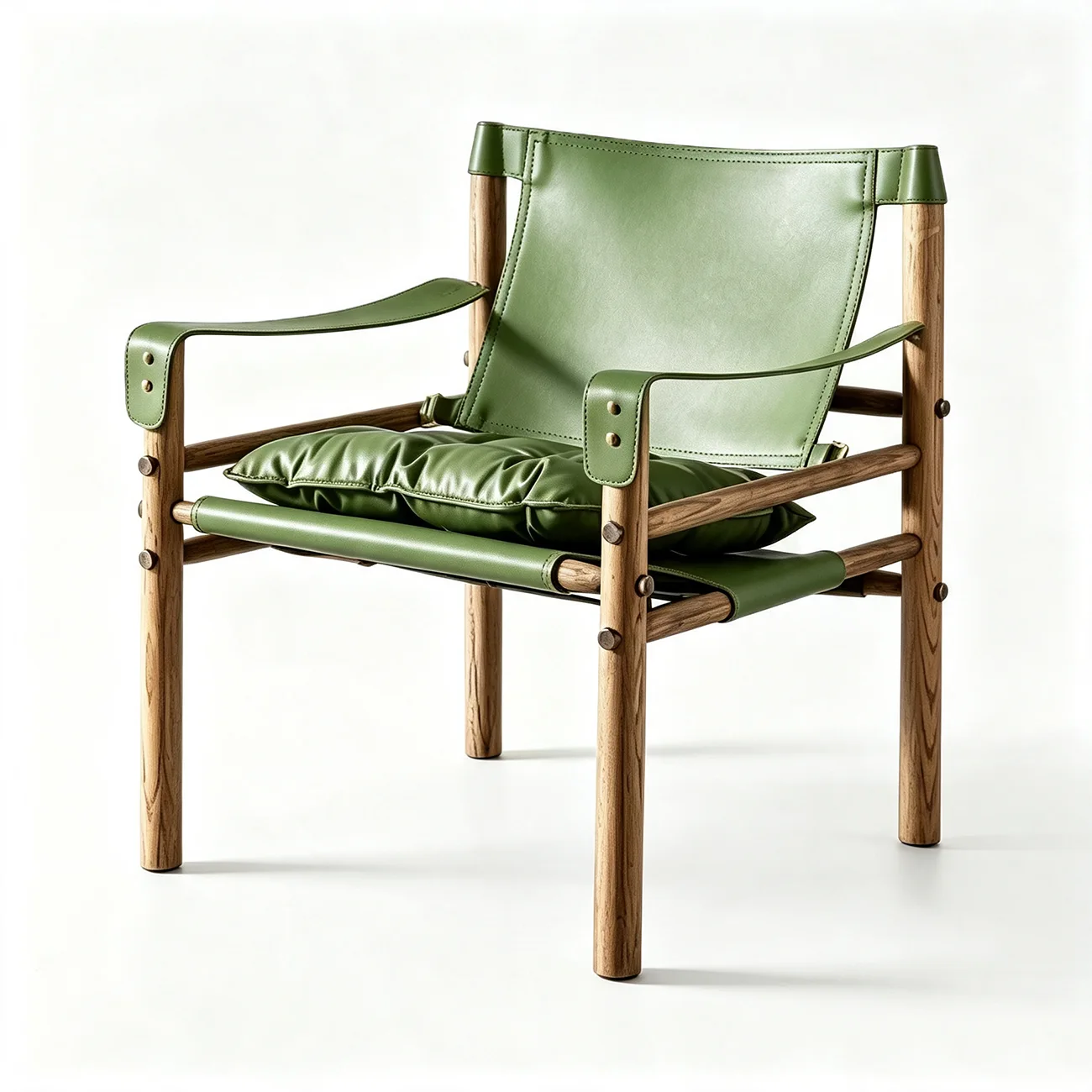 Mid-Century Modern Arm Chair Saddle Leather Living Room Image - 14 | homeyfad
