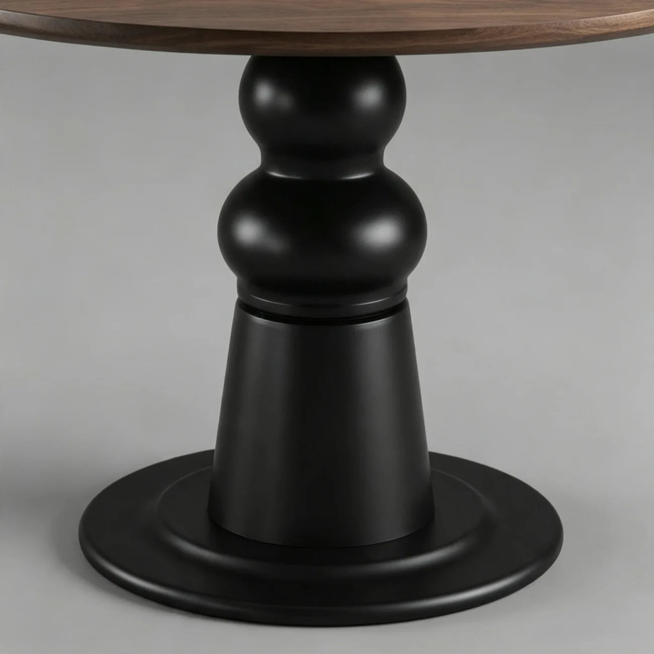 Mid-Century Modern Solid Wood Round Dining Table with Oak Pedestal Image - 7 | homeyfad