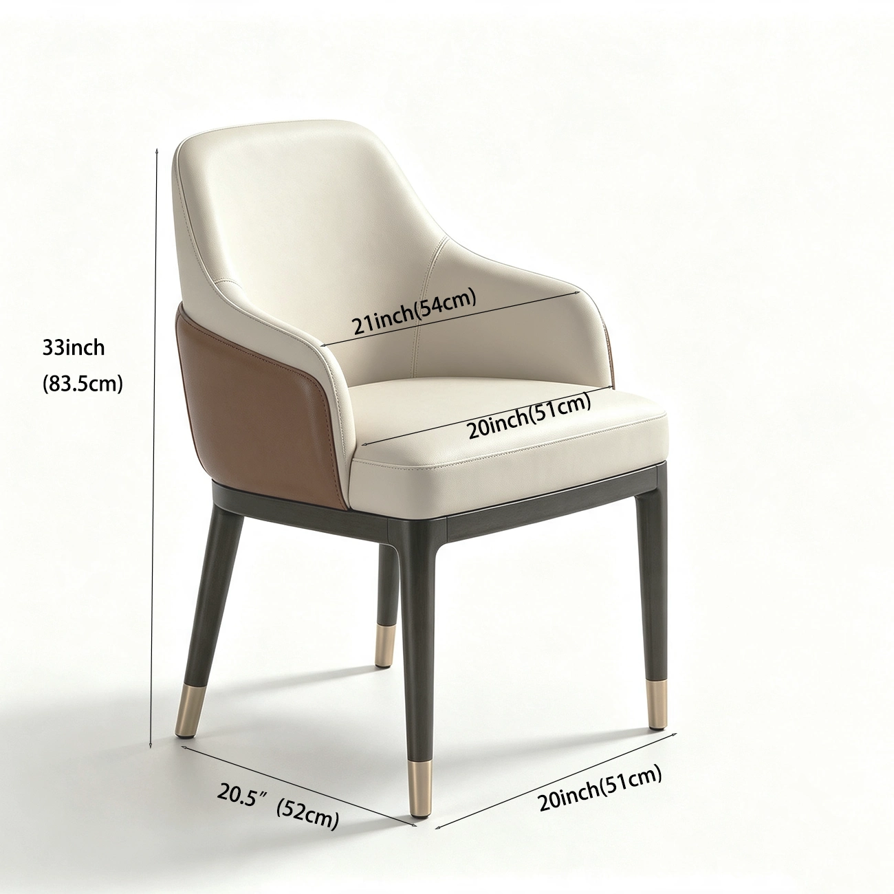 Modern Leather Sloped Arms Low Back Dining Chairs #size | homeyfad