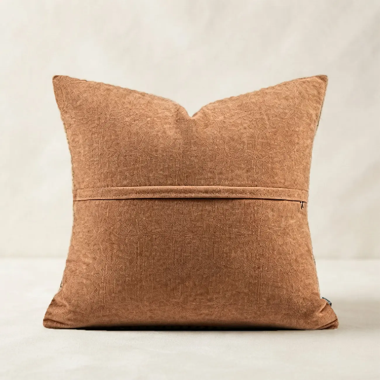 20" Rustic Brown Woven Wool Blend Textured Throw Pillow Image - 7 | homeyfad