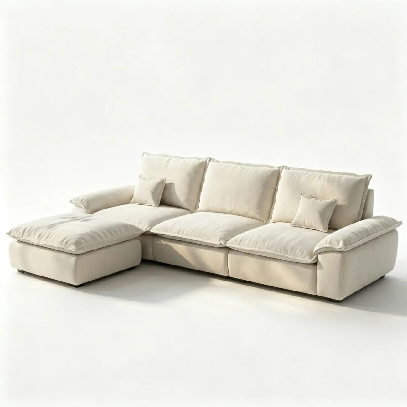 Living Room Modern Chenille Cloud Sectional Sofa With Hidden Storage Image - 2 | homeyfad