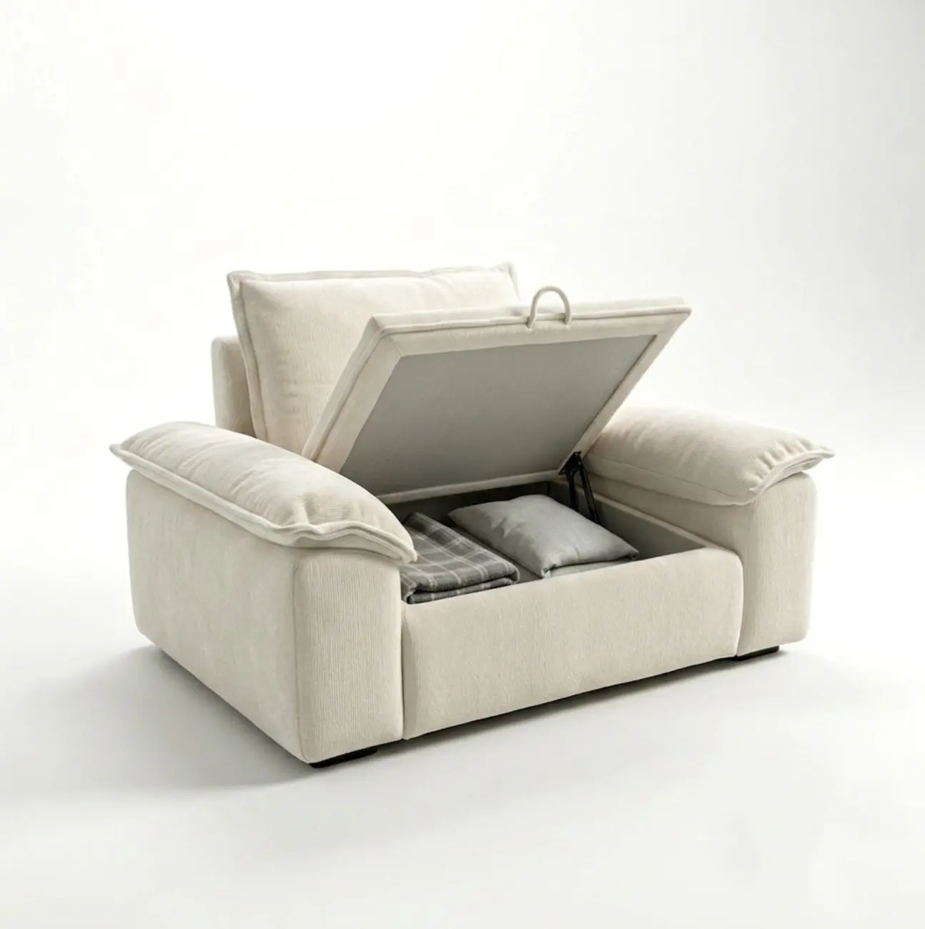 Living Room Modern Chenille Cloud Sectional Sofa With Hidden Storage Image - 27 | homeyfad