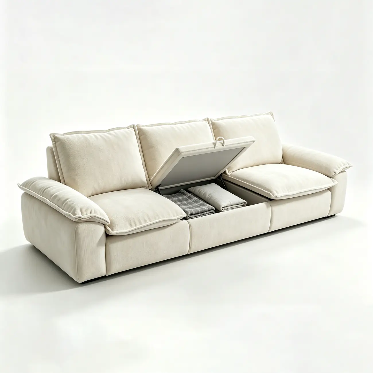Living Room Modern Chenille Cloud Sectional Sofa With Hidden Storage Image - 23 | homeyfad