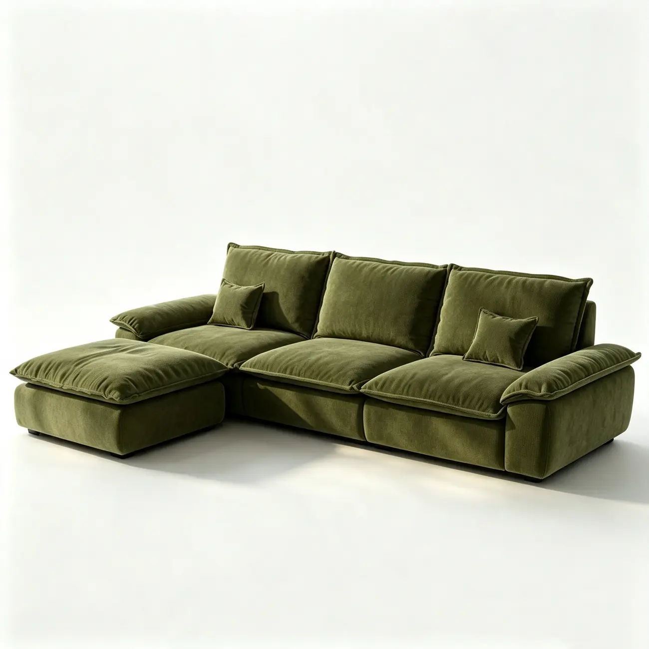 Living Room Modern Chenille Cloud Sectional Sofa With Hidden Storage Image - 30 | homeyfad